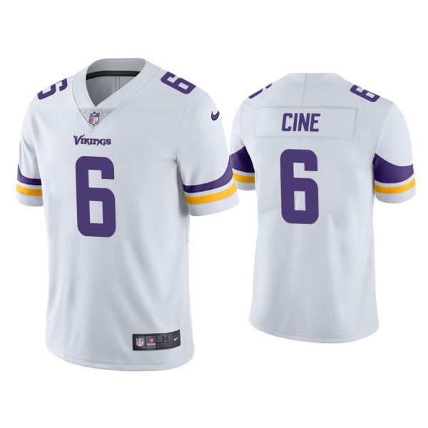 Men Minnesota Vikings #6 Lewis Cine White Vapor Untouchable Stitched Jersey