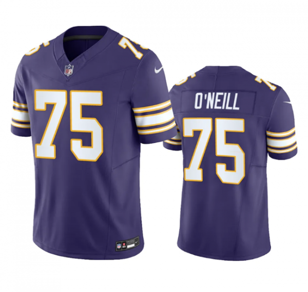 Men Minnesota Vikings #75 Brian O'Neill Purple 2023 F.U.S.E. Vapor Untouchable Limited Stitched Jersey
