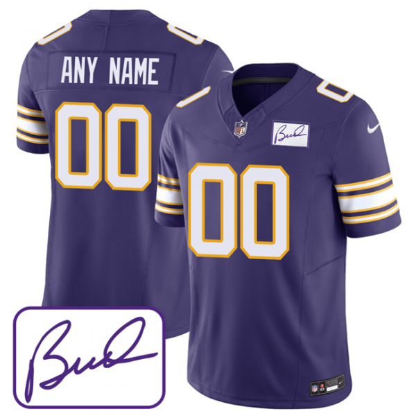 Minnesota Vikings Active Player Custom Purple 2023 F.U.S.E. Bud Grant patch Limited Stitched Jersey