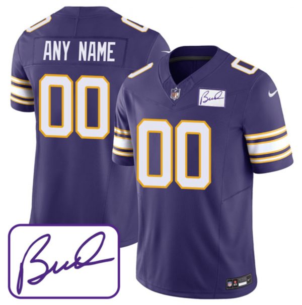 Minnesota Vikings Active Player Custom Purple 2023 F.U.S.E. F.U.S.E. Bud Grant patch Limited Stitched Football Jersey