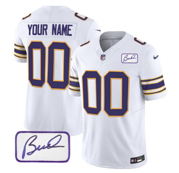 Minnesota Vikings Active Player Custom White 2023 F.U.S.E. Bud Grant patch Limited Stitched Football Jersey