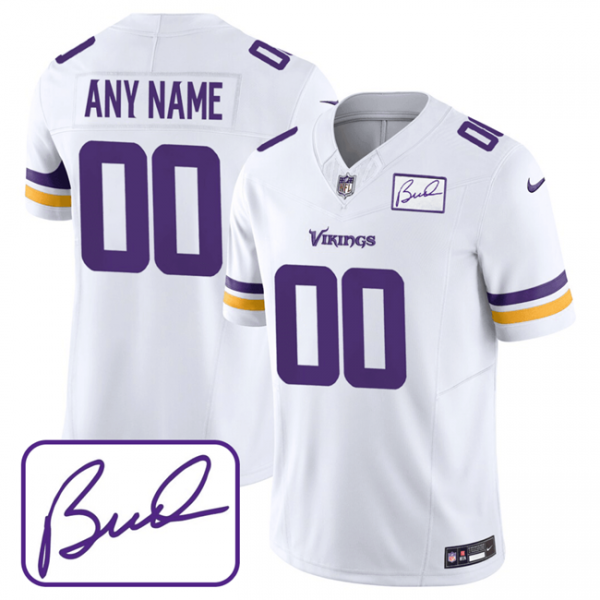 Minnesota Vikings Active Player Custom White 2023 F.U.S.E. Bud Grant patch Limited Stitched Jersey