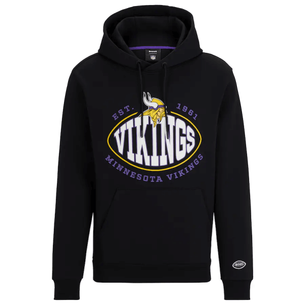 Men Minnesota Vikings Black BOSS X Touchback Pullover Hoodie