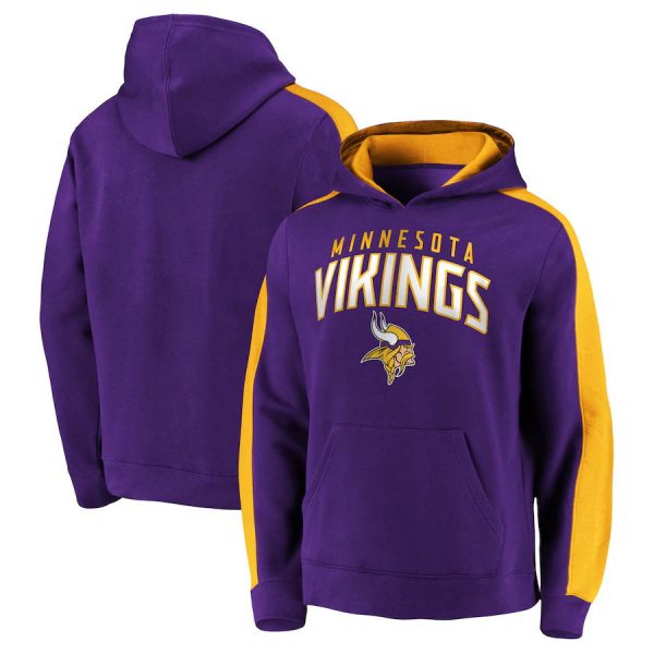 Men Minnesota Vikings Purple Game Time Arch Pullover Hoodie