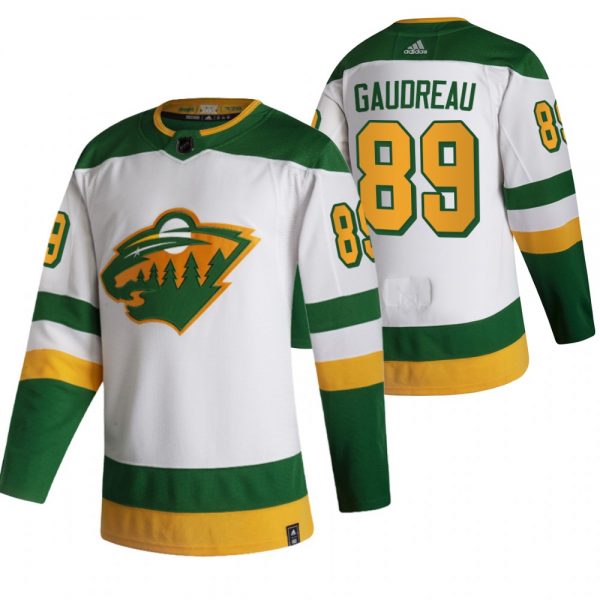 Men Minnesota Wild #89 Frederick Gaudreau White Stitched Jersey