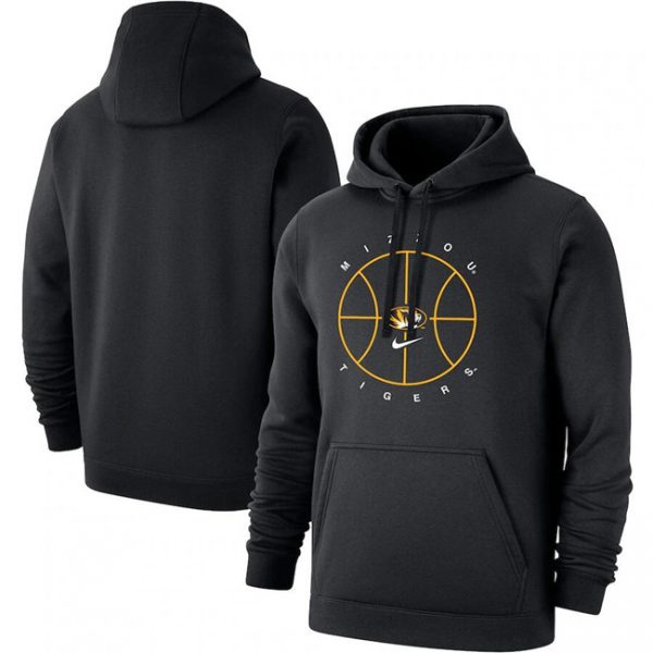 Men Missouri Tigers Black Basketball Icon Club Fleece Pullover Hoodie