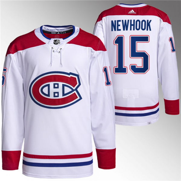 Men Montreal Canadiens #15 Alex Newhook White Stitched Jersey
