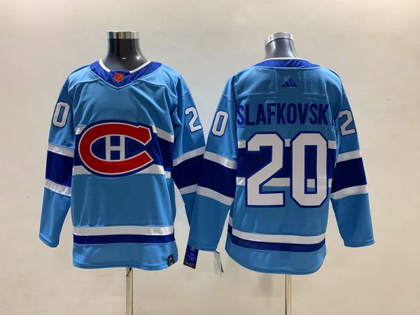 Men Montreal Canadiens #20 Juraj Slafkovsky 2022-23 Reverse Retro Stitched Jersey