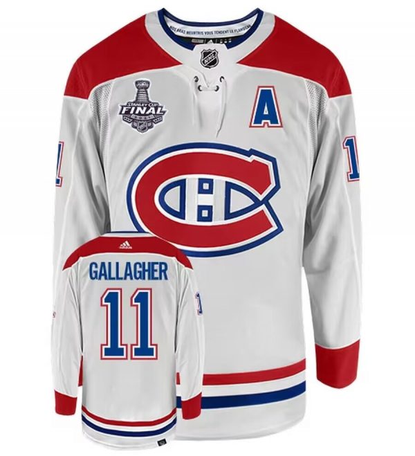 Montreal Canadiens Customized White 2021 Stanley Cup Final Patch Stitched Jersey