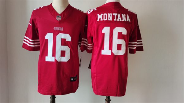 Men NFL San Francisco 49ers #16 Joe Montana Red 2023 F.U.S.E. Vapor Untouchable Limited Stitched Jersey
