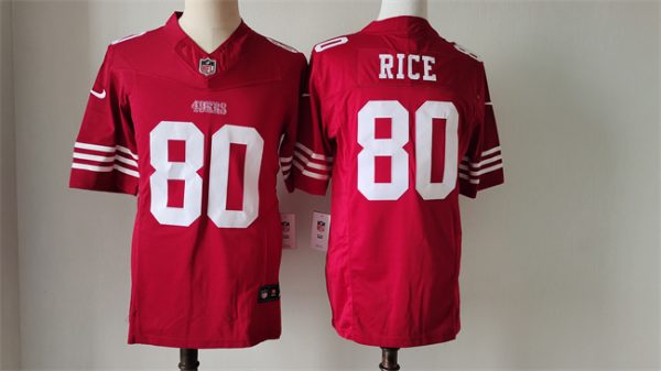 Men NFL San Francisco 49ers #80 Jerry Rice Red 2023 F.U.S.E. Vapor Untouchable Limited Stitched Jersey