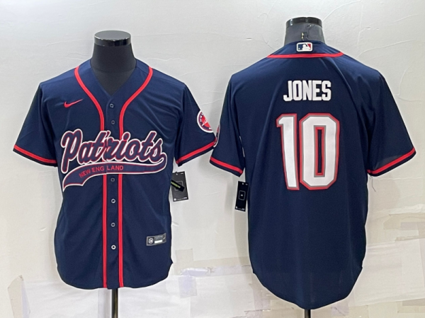 Men New England Patriots #10 Mac Jones Navy Cool Base Stitched Baseball Jersey