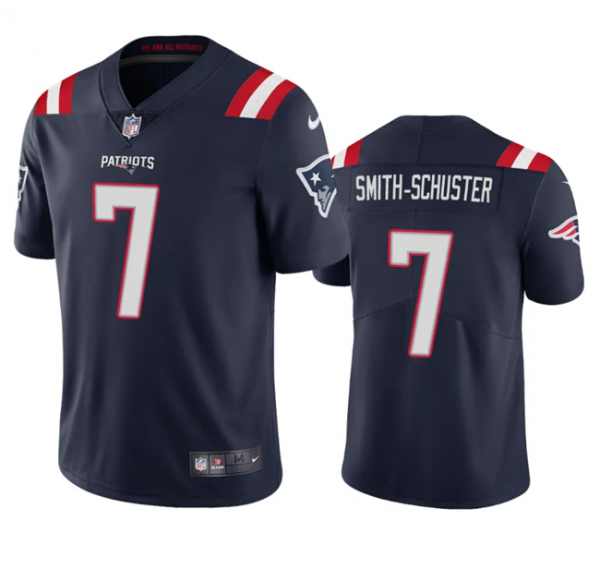 Men New England Patriots #7 JuJu Smith-Schuster Navy Vapor Untouchable Stitched Football Jersey