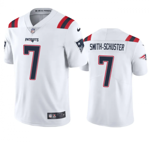Men New England Patriots #7 JuJu Smith-Schuster White Vapor Untouchable Stitched Football Jersey