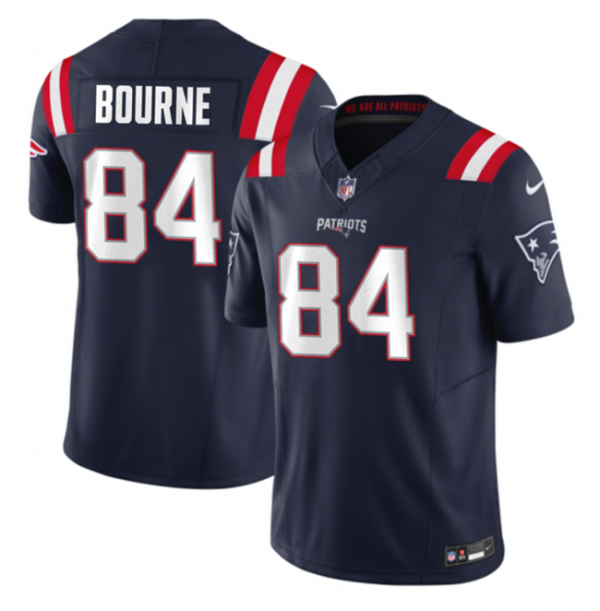 Men New England Patriots #84 Kendrick Bourne Navy 2023 F.U.S.E. Vapor Limited Stitched Football Jersey