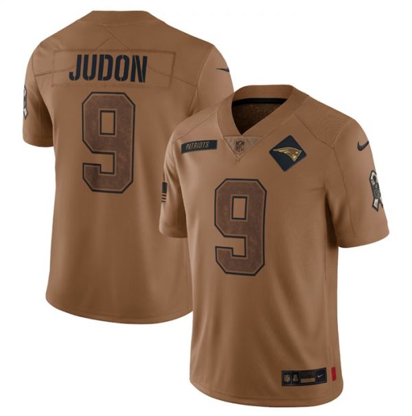 Men New England Patriots #9 Matthew Judon 2023 Brown Salute To Service Limited Football Jersey