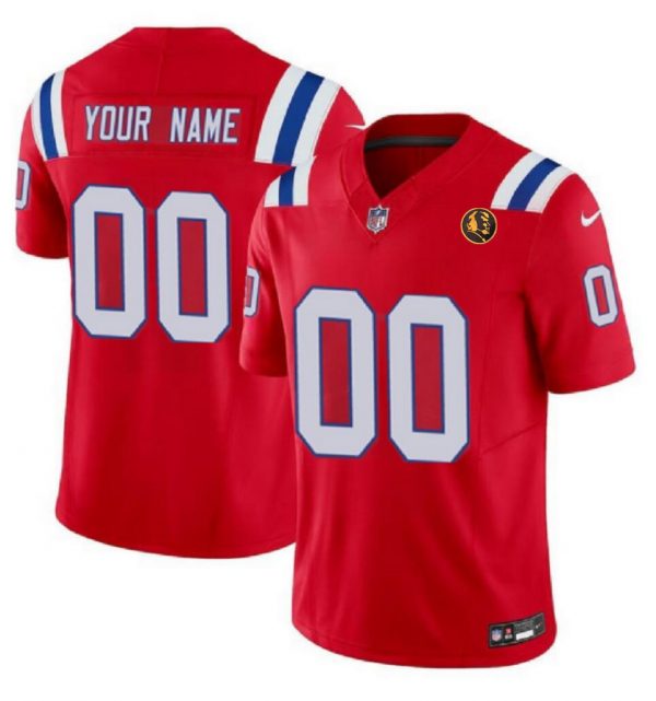 New England Patriots Active Player Custom Red 2023 F.U.S.E. With John Madden Patch Vapor Limited Stitched Football Jersey