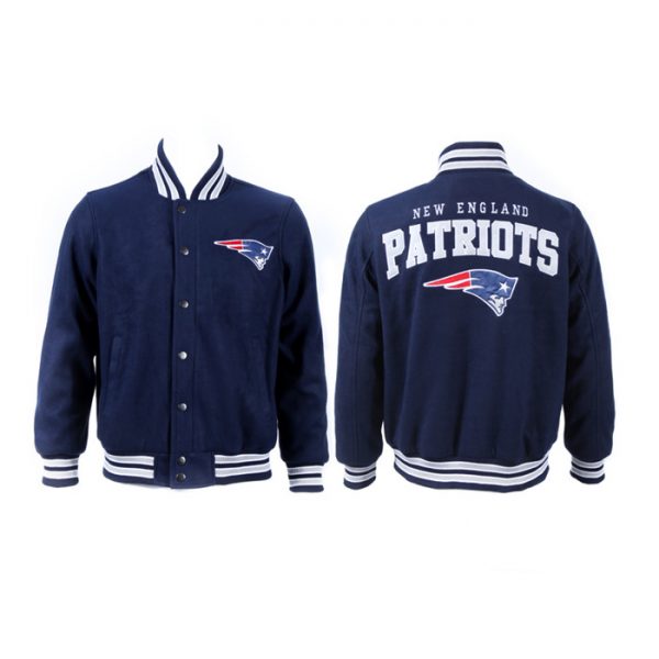 Men New England Patriots Navy Stitched Jacket