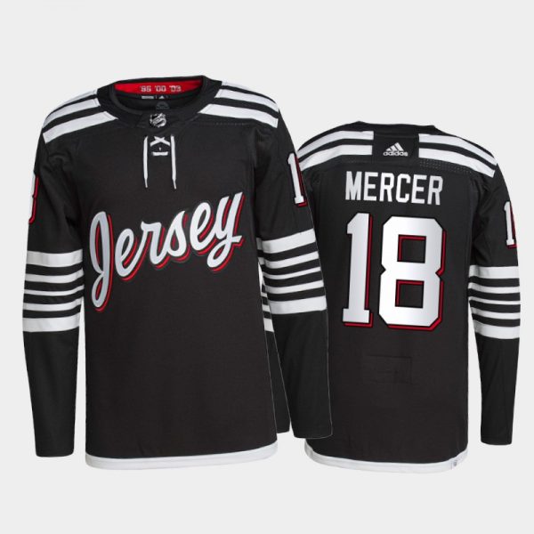 Men New Jersey Devils #18 Dawson Mercer 2021/22 Black Stitched Jersey