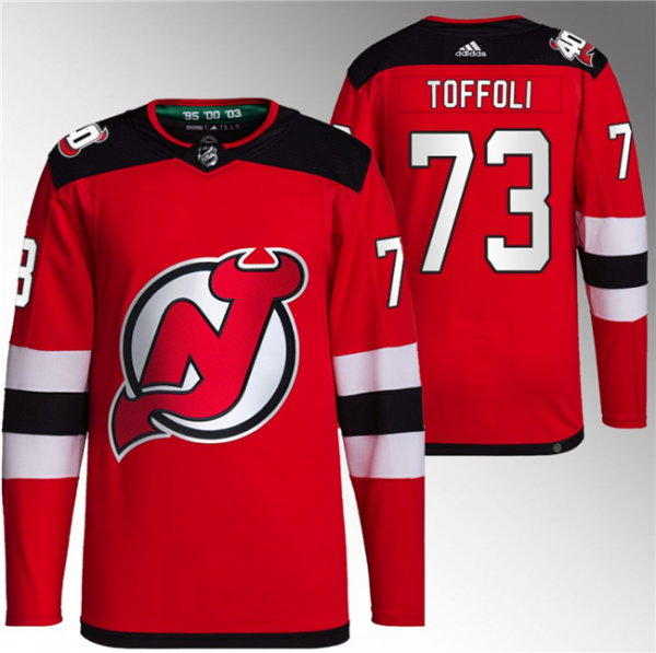Men New Jersey Devils #73 Tyler Toffoli Red Stitched Jersey