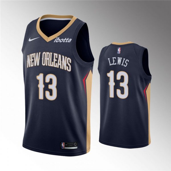 Men New Orleans Pelicans #13 Kira Lewis Jr. Navy Icon Edition Stitched Jersey