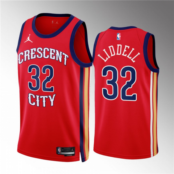 Men New Orleans Pelicans #32 E.J. Liddell Red 2022/23 Statement Edition Stitched Basketball Jersey
