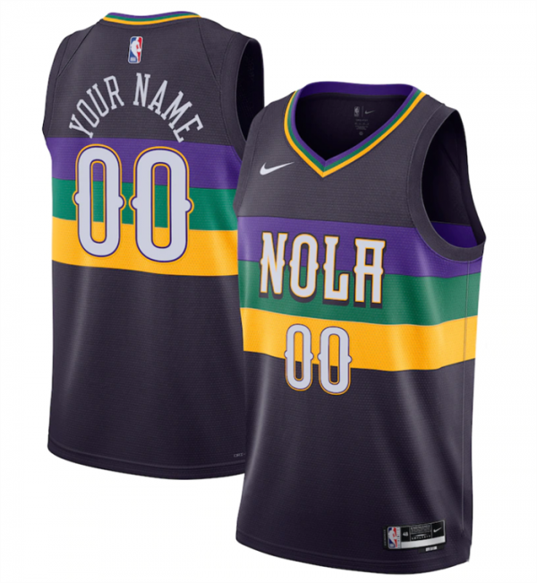 New Orleans Pelicans Active Player Custom Black 2022/23 City Edition Stitched Jersey