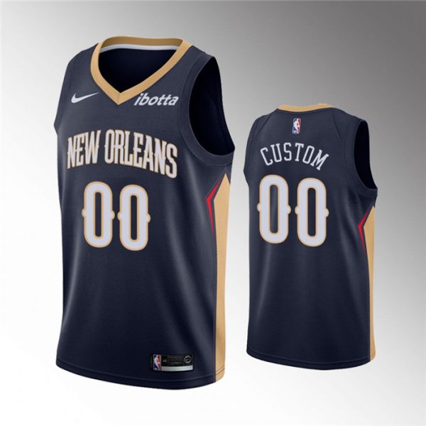 New Orleans Pelicans Active Player Custom Navy Icon Edition Stitched Jersey
