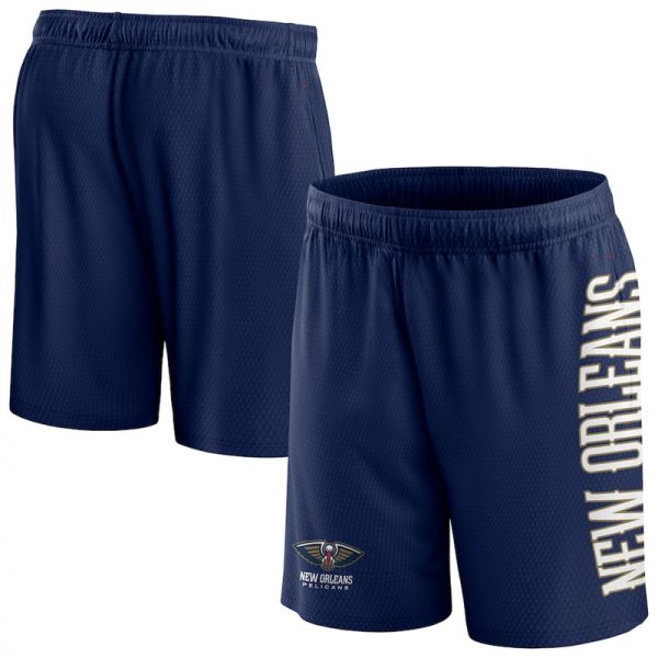 Men New Orleans Pelicans Navy Post Up Mesh Shorts(Run Small)