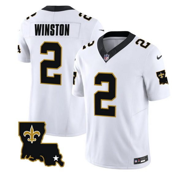Men New Orleans Saints #2 Jameis Winston White 2023 F.U.S.E. 1987 Legacy Vapor Stitched Jersey