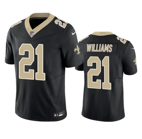 Men New Orleans Saints #21 Jamaal Williams Black 2023 F.U.S.E. Vapor Untouchable Limited Stitched Jersey