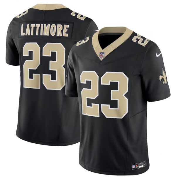 Men New Orleans Saints #23 Marshon Lattimore Black 2023 F.U.S.E. Vapor Untouchable Limited Stitched Jersey