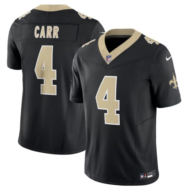 Men New Orleans Saints #4 Derek Carr Black 2023 F.U.S.E. Vapor Untouchable Limited Stitched Jersey