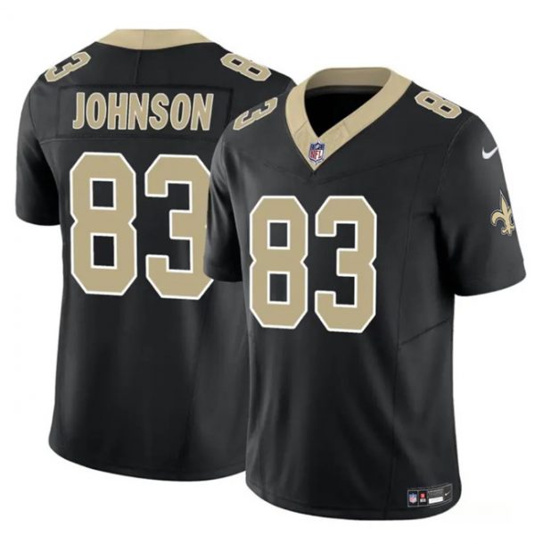 Men New Orleans Saints #83 Juwan Johnson Black 2023 F.U.S.E. Vapor Untouchable Limited Stitched Jersey