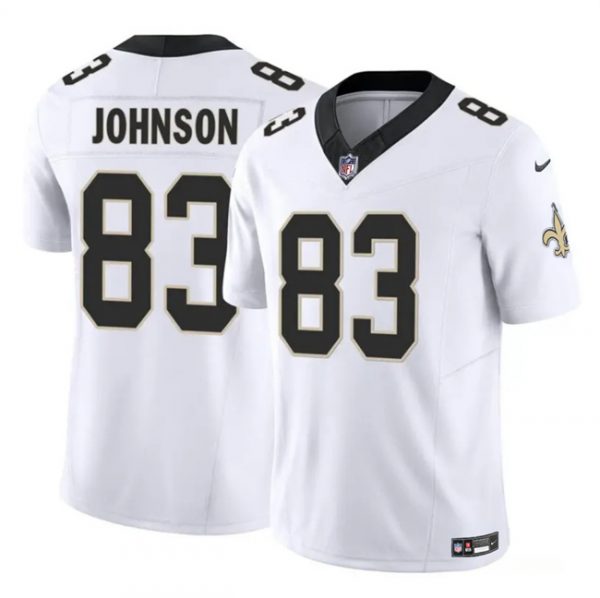 Men New Orleans Saints #83 Juwan Johnson White 2023 F.U.S.E. Vapor Untouchable Limited Stitched Jersey