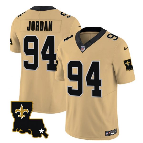 Men New Orleans Saints #94 Cameron Jordan Gold 2023 F.U.S.E. 1987 Legacy Vapor Stitched Jersey