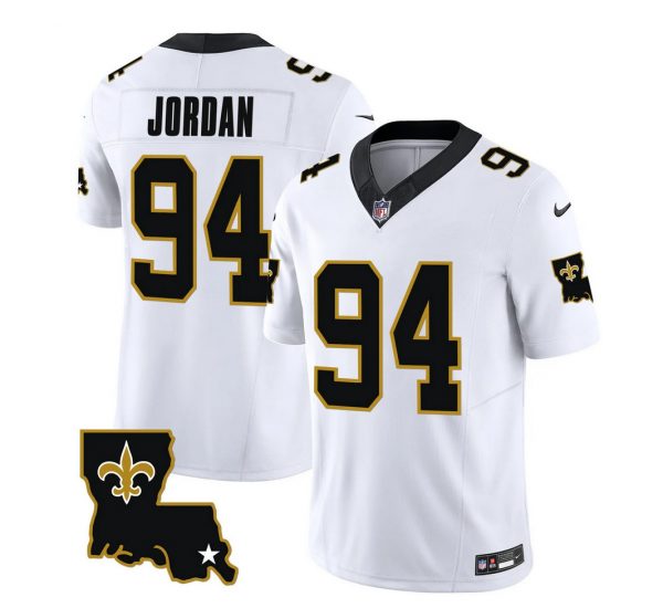 Men New Orleans Saints #94 Cameron Jordan White 2023 F.U.S.E. 1987 Legacy Vapor Stitched Jersey
