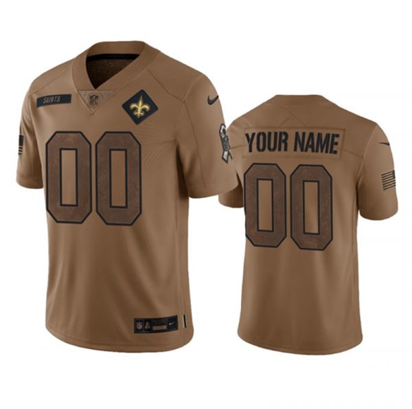New Orleans Saints Active Player Custom 2023 Brown Salute To Setvice Limited Stitched Football Jersey