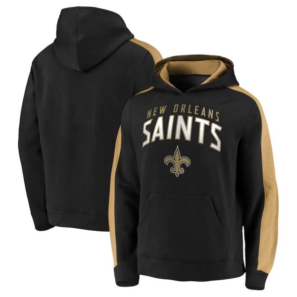 Men New Orleans Saints Black Game Time Arch Pullover Hoodie