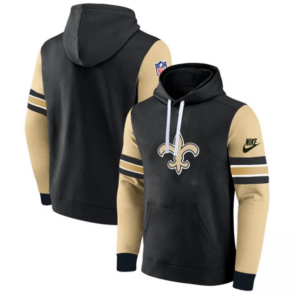 Men New Orleans Saints Black/Gold Pullover Hoodie