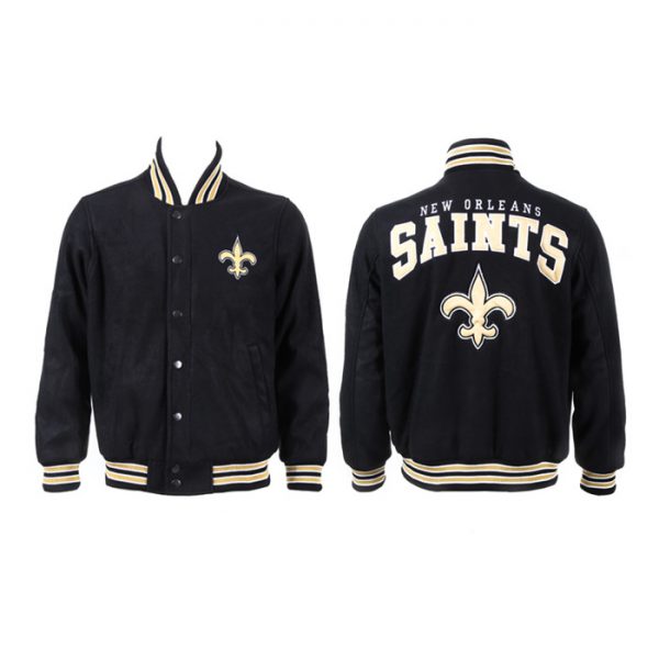 Men New Orleans Saints Black Stitched Jacket