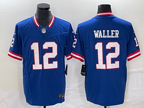 Men New York Giants #12 Darren Waller Blue Classic 2023 F.U.S.E. Vapor Untouchable Limited Stitched Jersey