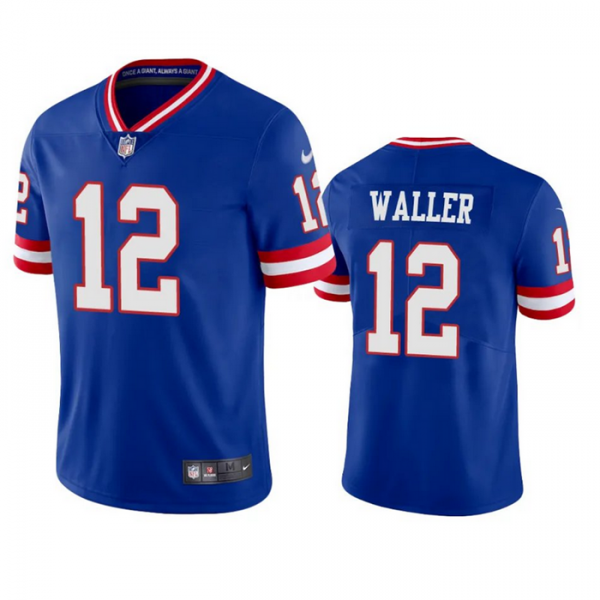 Men New York Giants #12 Darren Waller Blue Classic Stitched Jersey