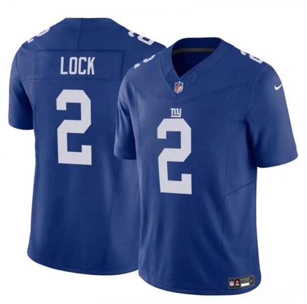Men New York Giants #2 Drew Lock Blue 2023 F.U.S.E. Vapor Untouchable Limited Stitched Jersey