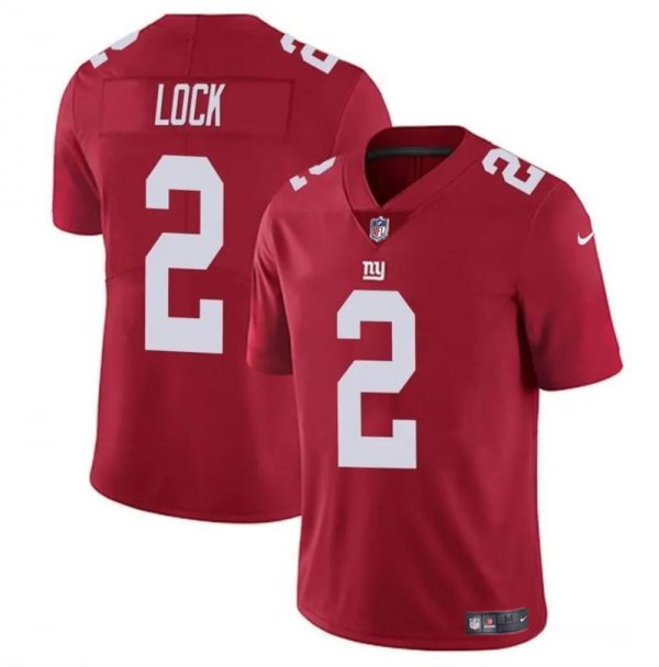 Men New York Giants #2 Drew Lock Red Vapor Untouchable Limited Stitched Jersey