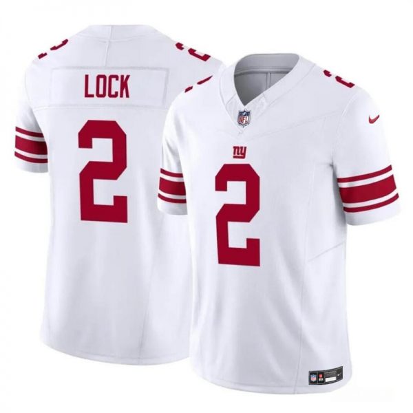 Men New York Giants #2 Drew Lock White 2023 F.U.S.E. Vapor Untouchable Limited Stitched Jersey