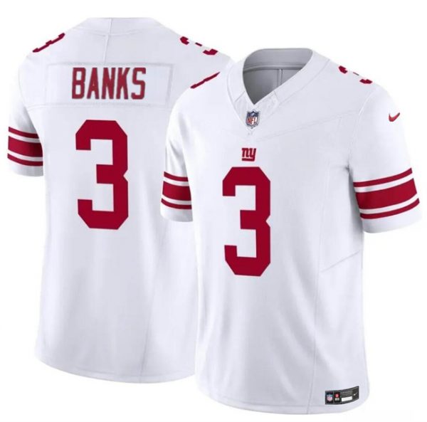 Men New York Giants #3 Deonte Banks White 2023 F.U.S.E. Vapor Untouchable Limited Stitched Jersey