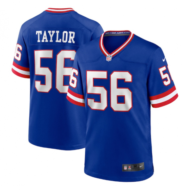Men New York Giants #56 Lawrence Taylor Royal Classic Retired Player Stitched Game Jersey