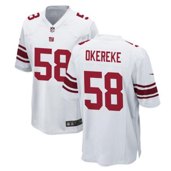 Men New York Giants #58 Bobby Okereke White Stitched Game Jersey