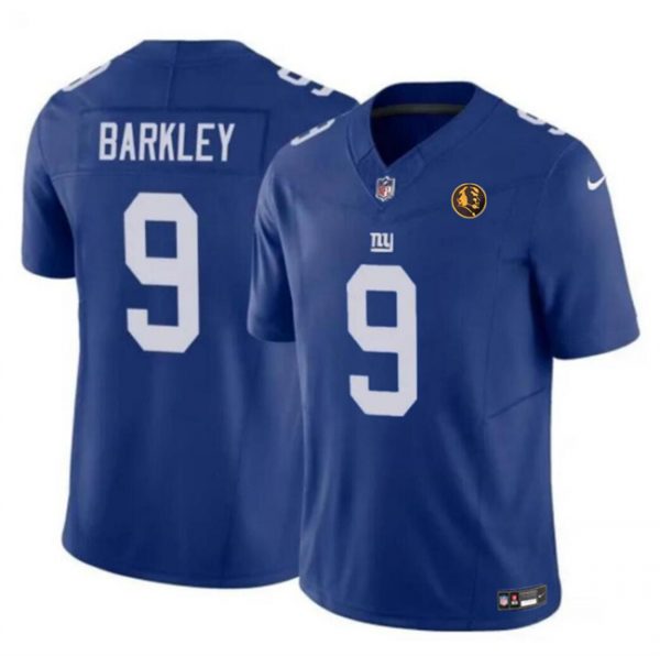 Men New York Giants #9 Matt Barkley Blue 2023 F.U.S.E. With John Madden Patch Vapor Limited Stitched Football Jersey